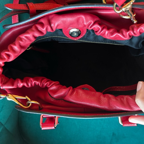 Burberry Leather Crossbody Shoulder Bag Red - Picture 5 of 13